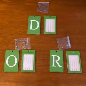 Green Initial Luggage Tags